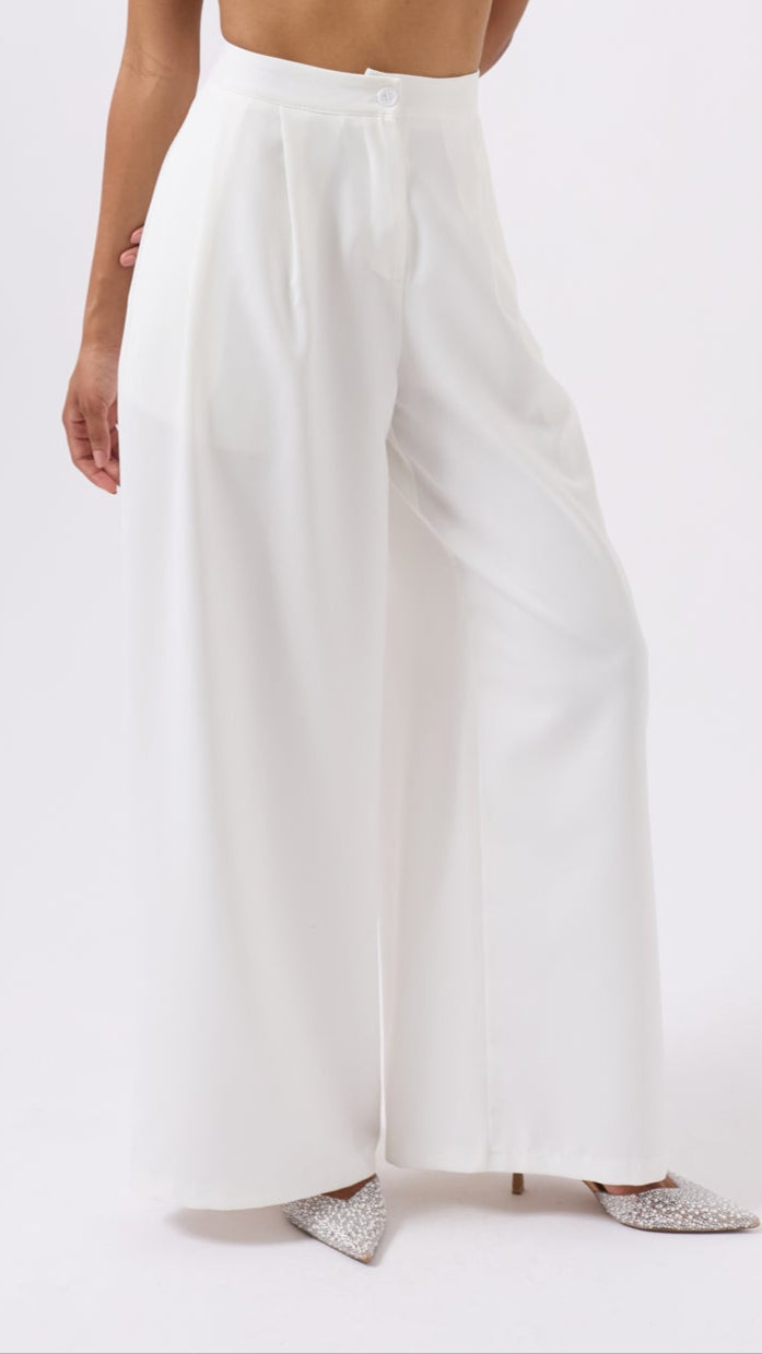 Pantalon Ample Blanc-AMAYA