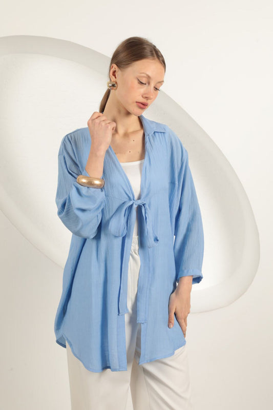 Gilet à nœud papillon Bleu -ABIR