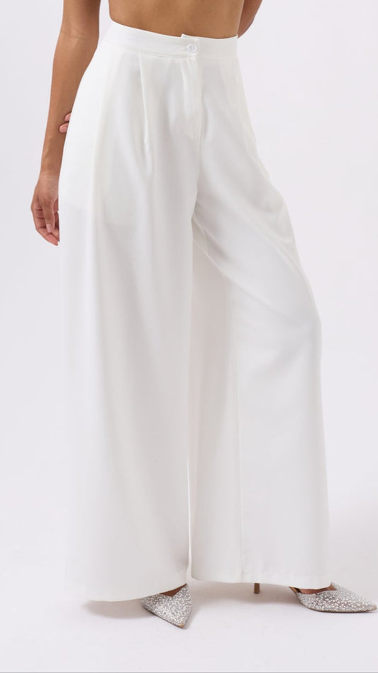 Pantalon Ample Blanc-AMAYA