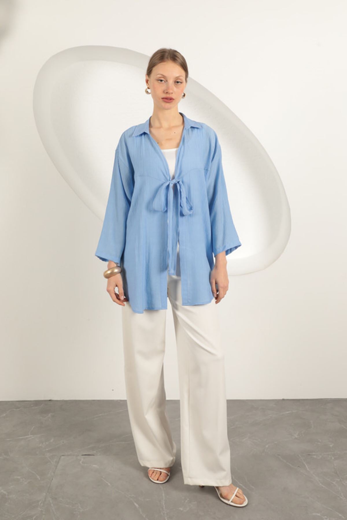 Gilet à nœud papillon Bleu -ABIR