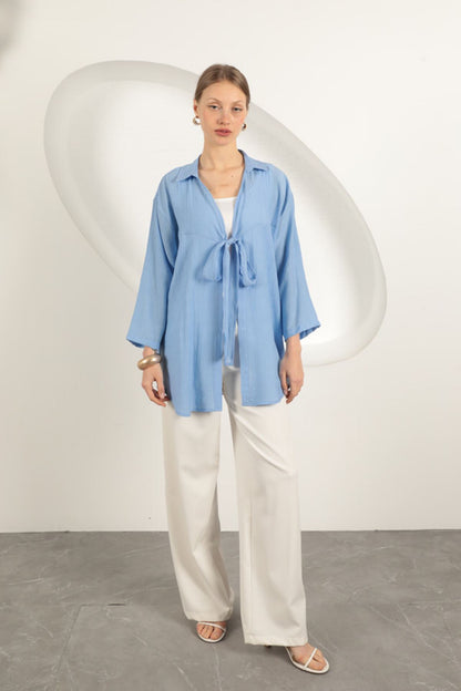 Gilet à nœud papillon Bleu -ABIR