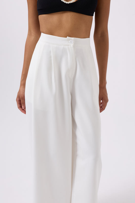 Pantalon Ample Blanc-AMAYA
